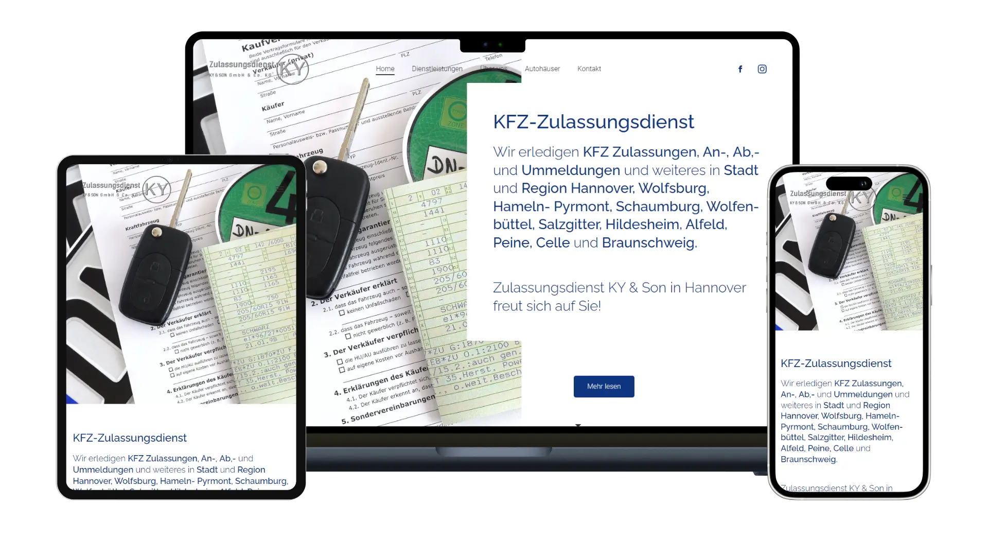 KFZ-Zulassungsdienst Referenz Webseite Volk Web