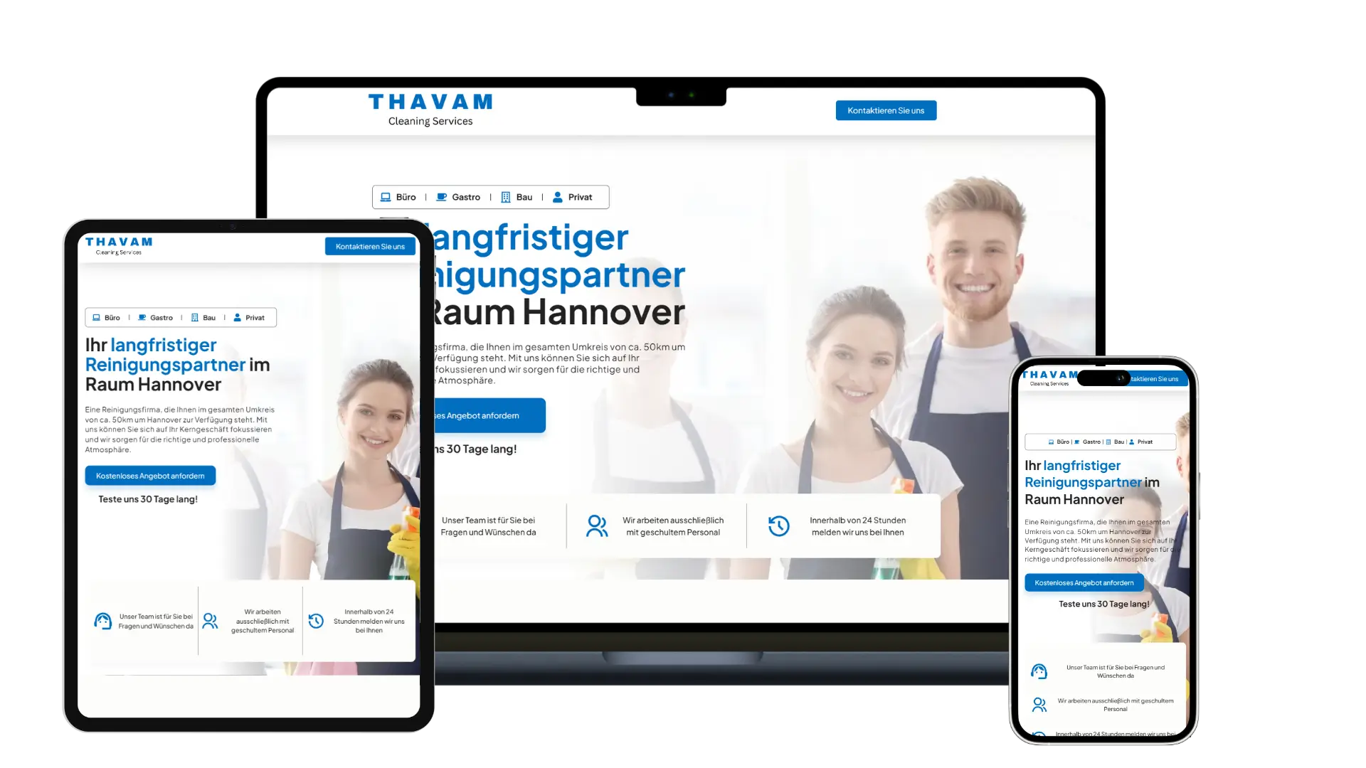 Thavam-cleaning-services-Reinigungsfirma Landingpage Marketing Webseite Referenz Volk Web