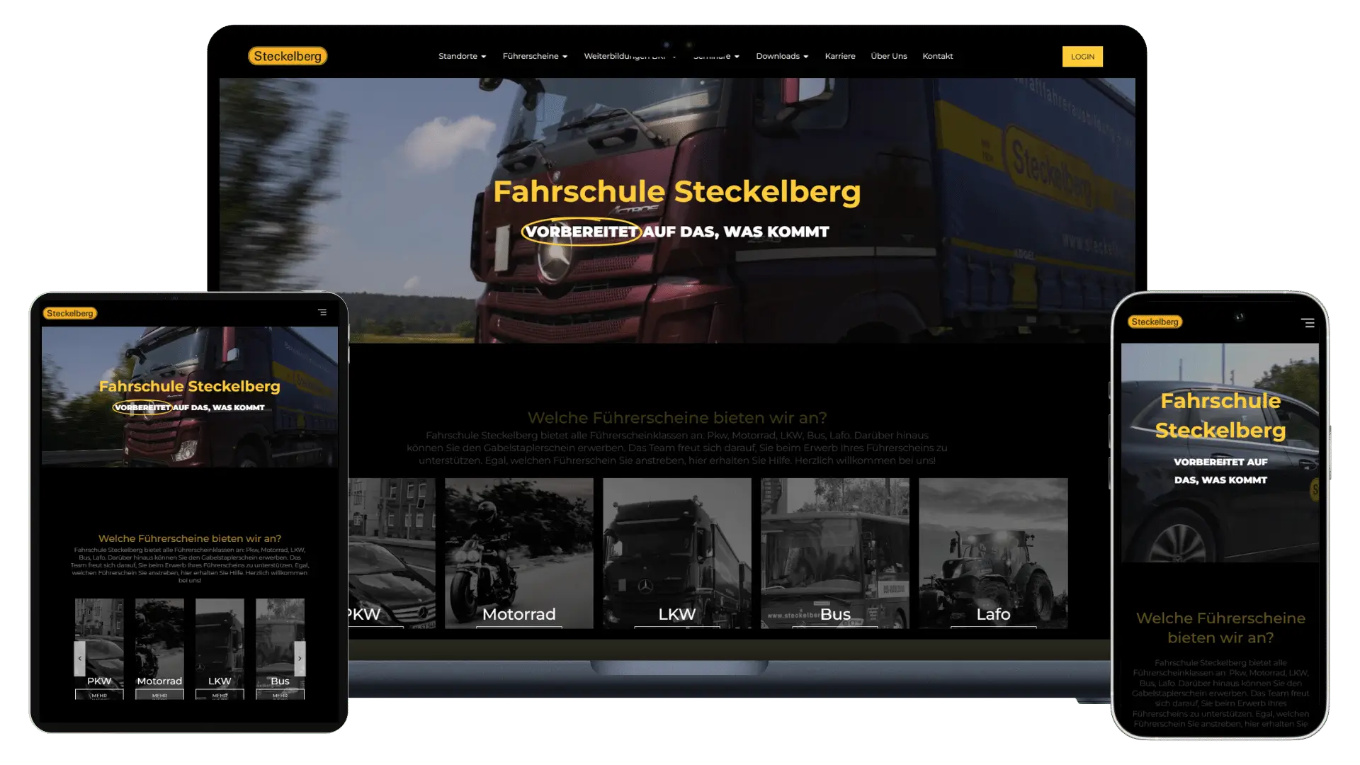 Fahrschule steckelberg Webseite Referenz Volk Web